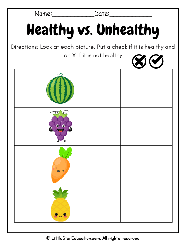 Identifying Healthy and Unhealthy Foods for Pre-K and Kindergarten
