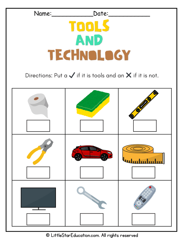 Identifying Science Tools: Sorting Exercise for Early Learners