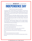 Independence Day Reading Comprehension for Elementary Social Studies thumbnail 2