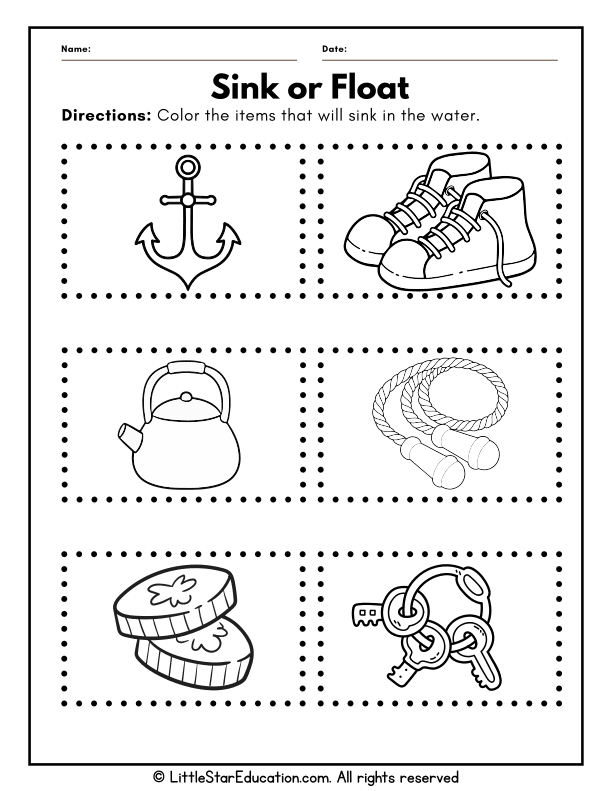 Interactive Sink or Float Activity for Little Scientists