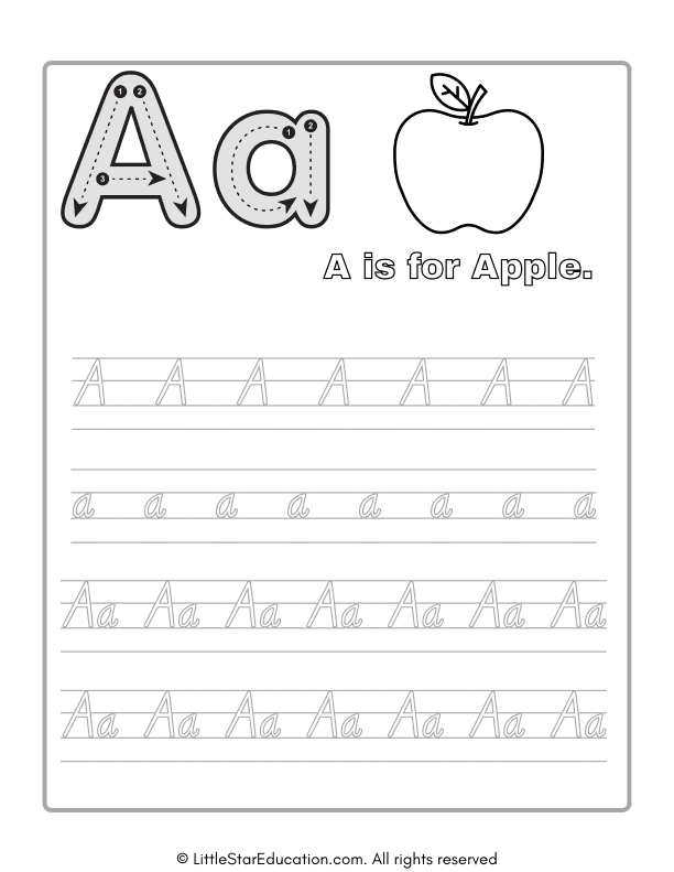 Alphabet Tracing Worksheet Letter A