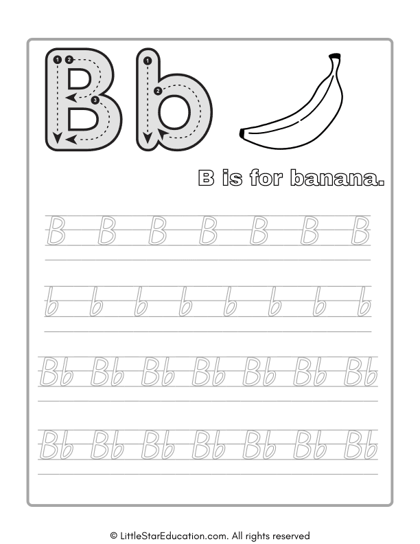 Alphabet Tracing Worksheet Letter B