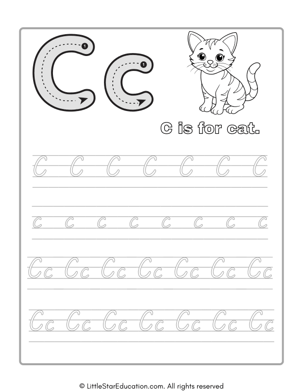 Alphabet Tracing Worksheet Letter C