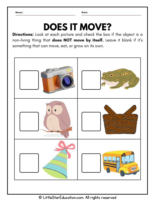 Living vs Non-Living Things: Identifying Movement in Early Science