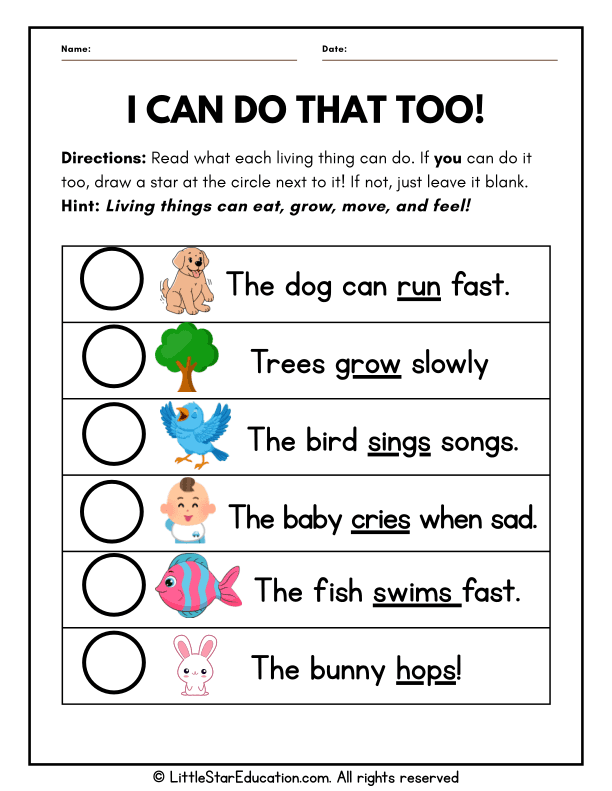 Living vs Nonliving Things: Fun Science Skills for Preschool Kids