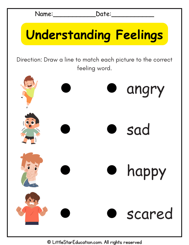 Matching Emotions: Feeling Words for Preschool and Kindergarten SEL