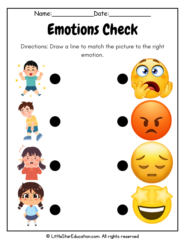 Matching Emotions Pictures for Preschool Social-Emotional Learning