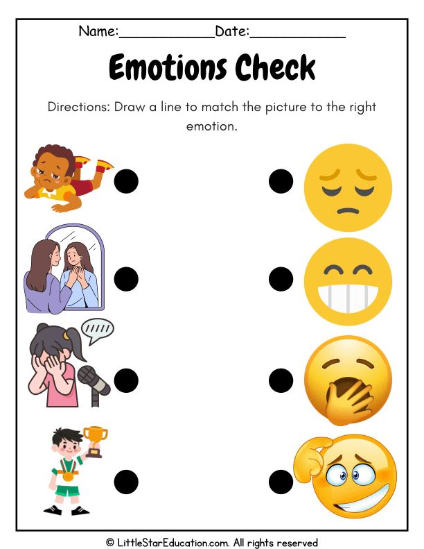 Matching Emotions Pictures with Feeling Words for Pre-K SEL
