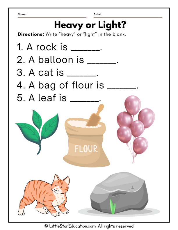 Measuring Weight for Kids: Heavy vs. Light Math Practice