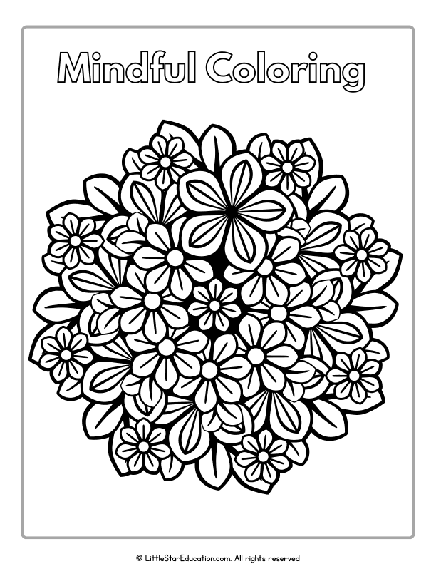 Mindful Coloring Pages for Preschool and Kindergarten