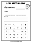Name Writing Practice for Preschool and Kindergarten Language Arts thumbnail 2