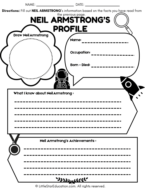 Neil Armstrong Reading Comprehension for Elementary ELA