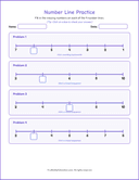 Number Line Worksheet 1 to 10 with Answer Keys thumbnail 1