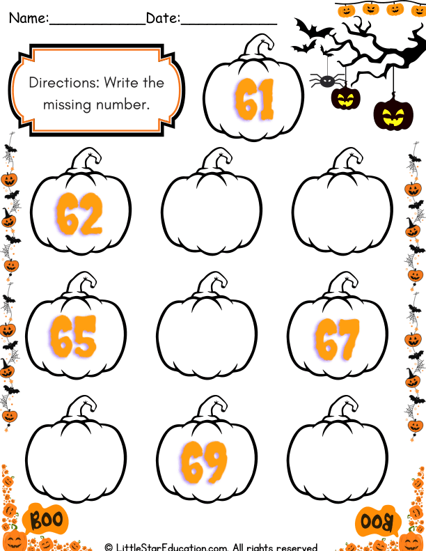 Number Pattern Practice: Fill in the Missing Number for Early Math