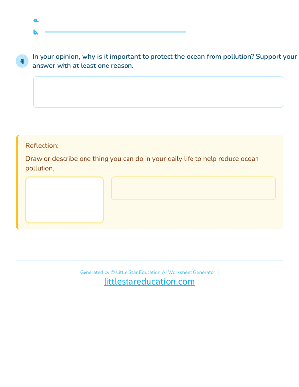 Ocean Pollution Causes and Solutions Reading for Grade 8 Science