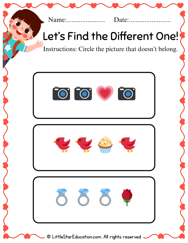 Odd One Out Picture Sorting for Pre-K and Kindergarten Math
