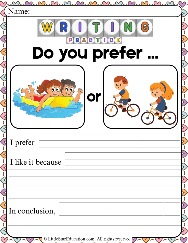 Opinion Writing and Sentence Building for Grade 2 ELA