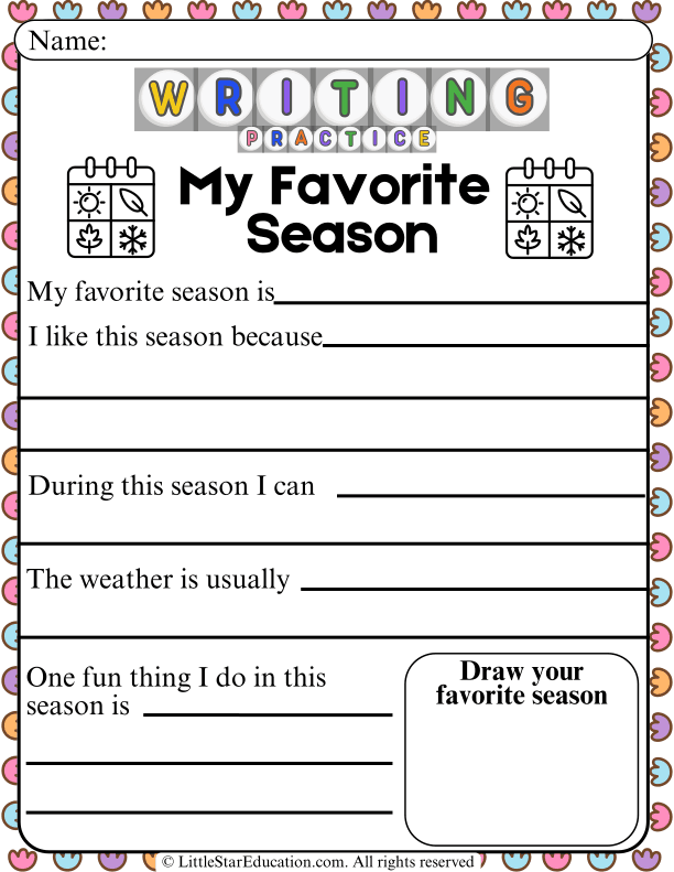 Opinion Writing Prompts About Seasons for 2nd Grade ELA