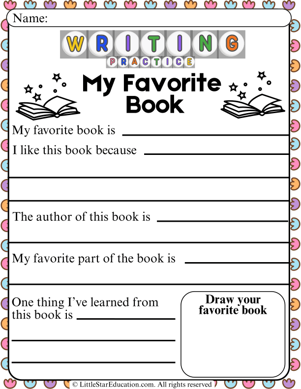 Opinion Writing Prompts: Favorite Book for Grade 2 ELA