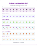 Ordinal Positions Worksheets with Answers: (1st-10th) thumbnail 1
