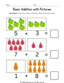 Picture Addition Practice for Preschool and Kindergarten Math thumbnail 1