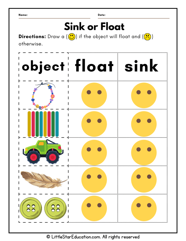 Preschool Science: Explore What Sinks and What Floats