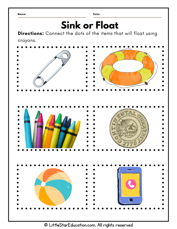 Preschool Water Play: Sink or Float Science Game