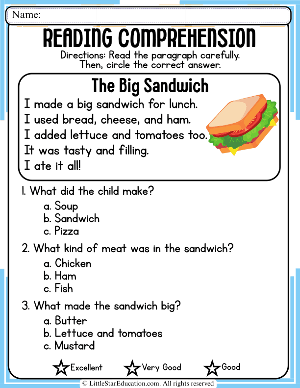 Reading Comprehension: Short Stories and Multiple Choice Practice