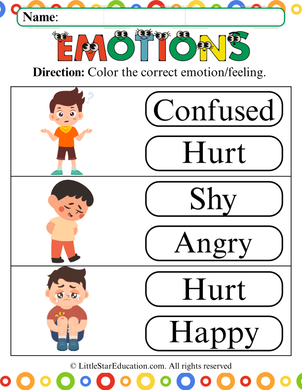 Recognizing Emotions: Color the Feelings for Pre-K Social Skills