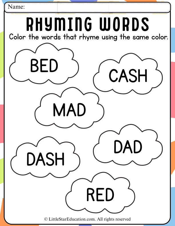 Rhyming Words Color Recognition for Kindergarten English