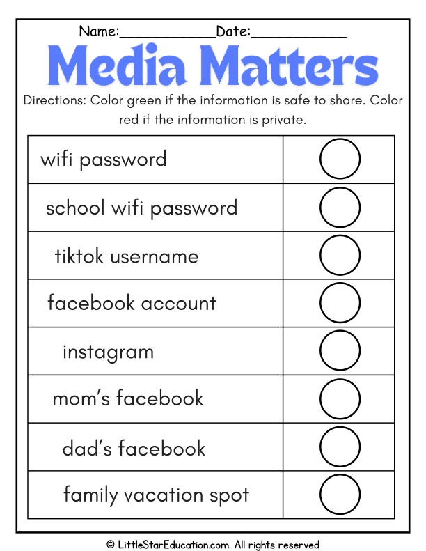 Safe vs Private Information Coloring for Media Literacy