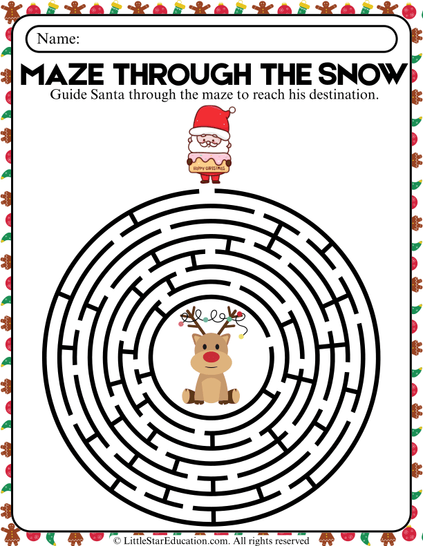 Santa Maze Adventure: Fun Holiday Math for Pre-K and Kindergarten