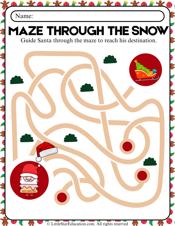 Santa Maze Challenge: Fun Pre-K & Kindergarten Math Game
