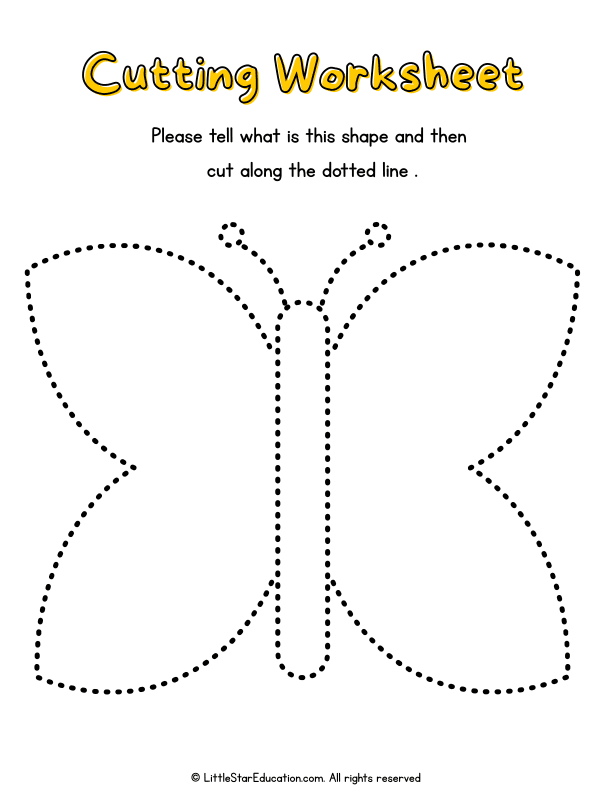 Scissor Skills Butterfly Shape Cutting for Preschool and Kindergarten