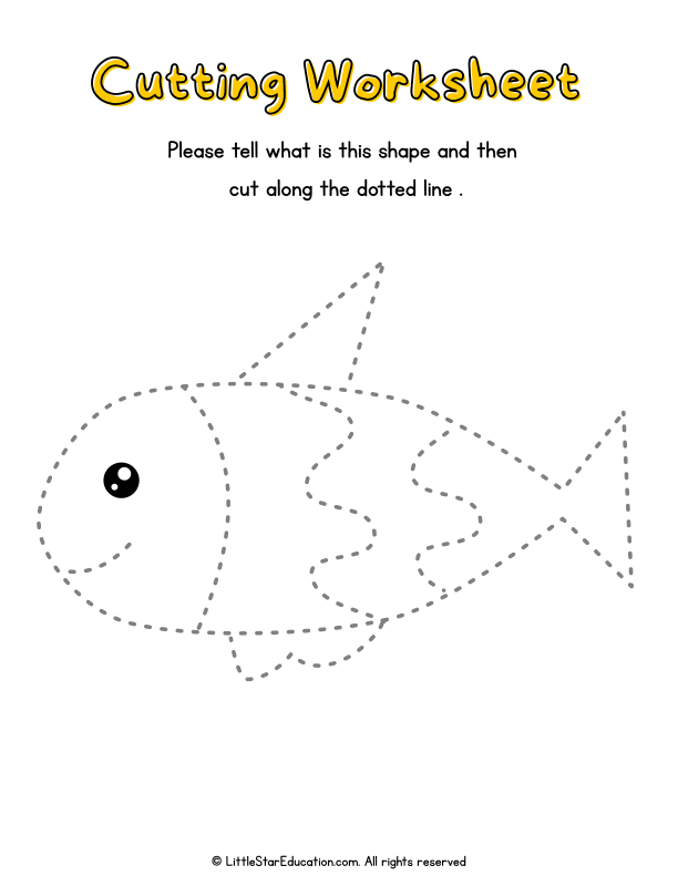 Scissor Skills Practice: Fish Shape Cutting for Preschool Health
