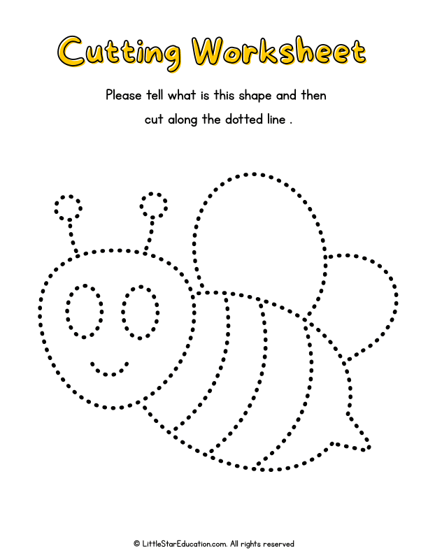 Scissor Skills Shape Cutting Practice for Preschool and Kindergarten