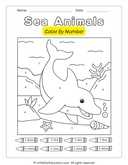 Sea Animals Color by Number Math for Preschool and Kindergarten thumbnail 4