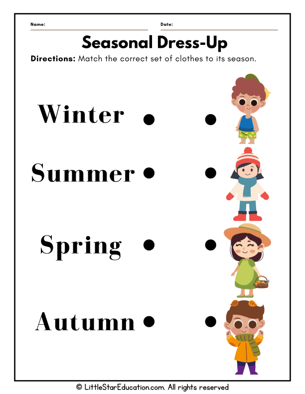 Seasonal Clothing Matching for Early Science Learners