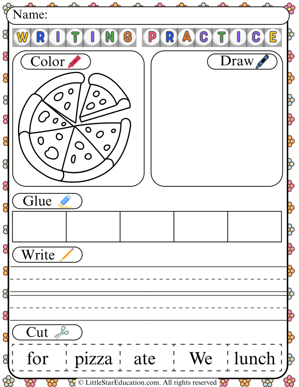 Sentence Building: Cut, Paste, and Write Practice for Early Readers