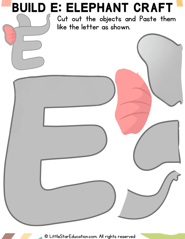 Shape and Letter E Elephant Craft for Preschool Art