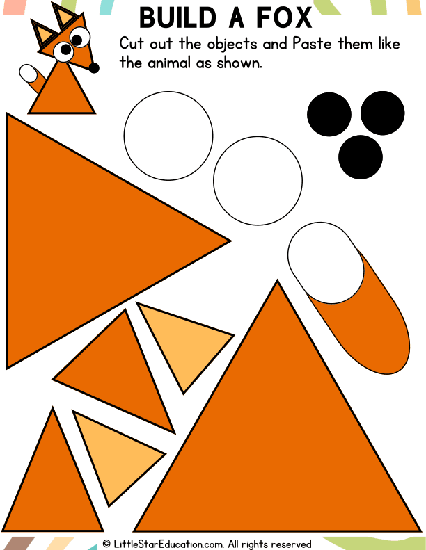 Shape Craft: Build a Fox Art Project for Preschool and Kindergarten