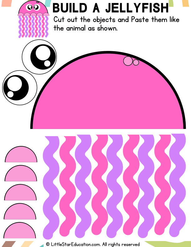 Shape Craft: Build a Jellyfish Fine Motor Art for Pre-K and Kindergarten