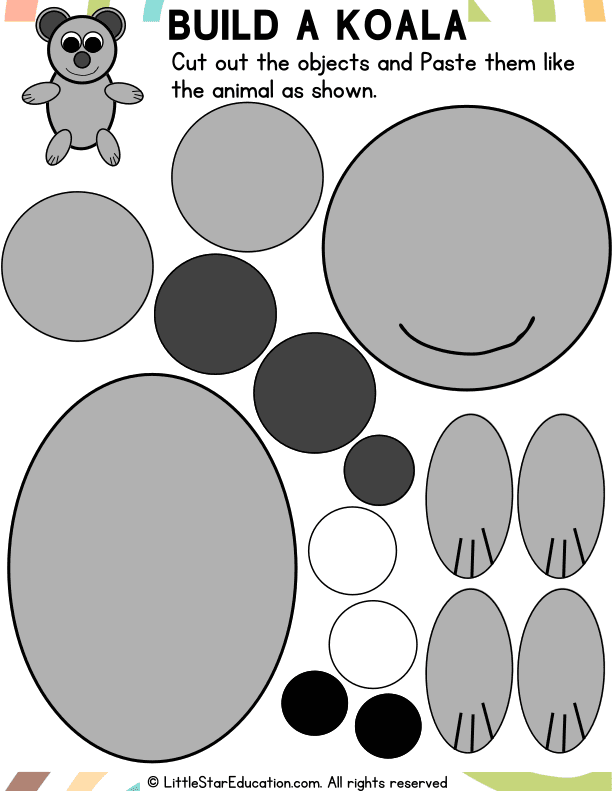 Shape Craft: Build a Koala Art Project for Preschool and Kindergarten