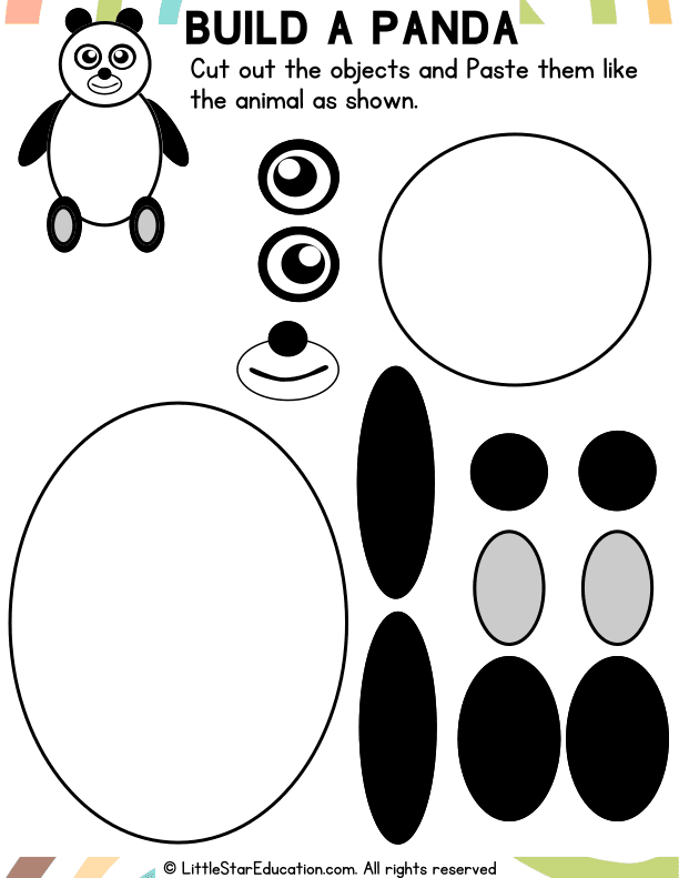 Shape Craft: Build a Panda Cut and Paste Art for Preschool Kids