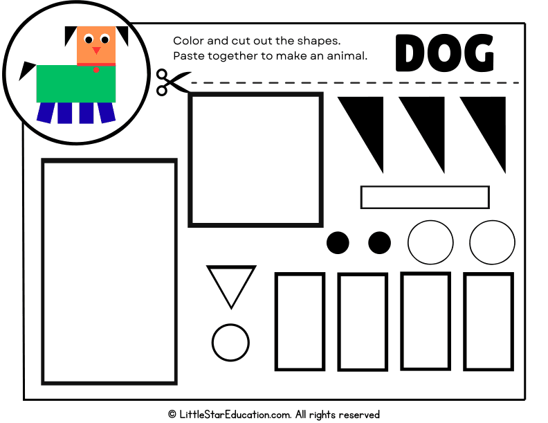 Build a Dog with Shapes: Early Math and Art for Preschool Kids
