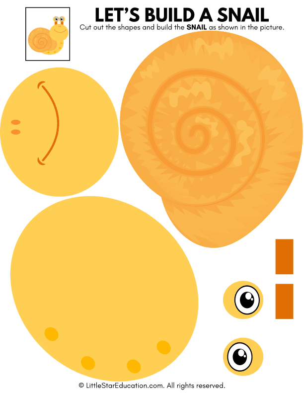 Shape Cutting and Building Art for Preschool: Make a Snail