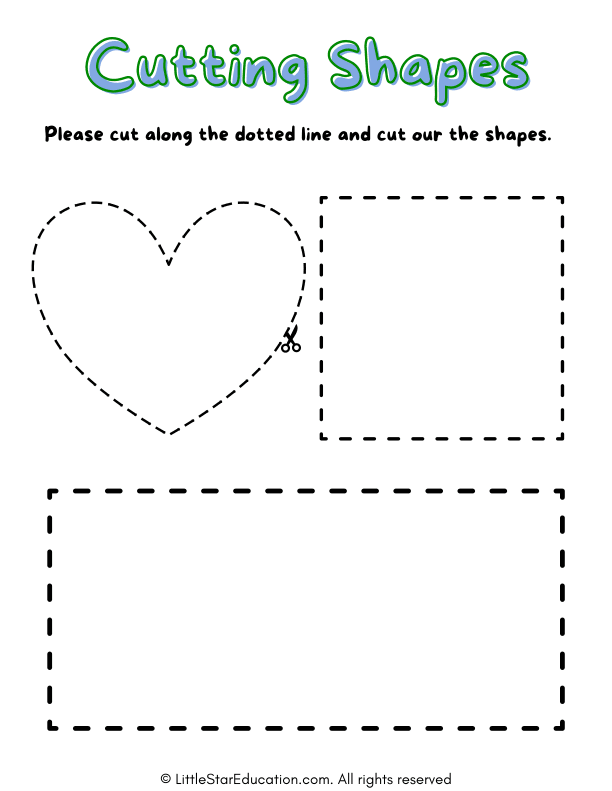 Shape Cutting Practice for Preschool and Kindergarten Math Skills