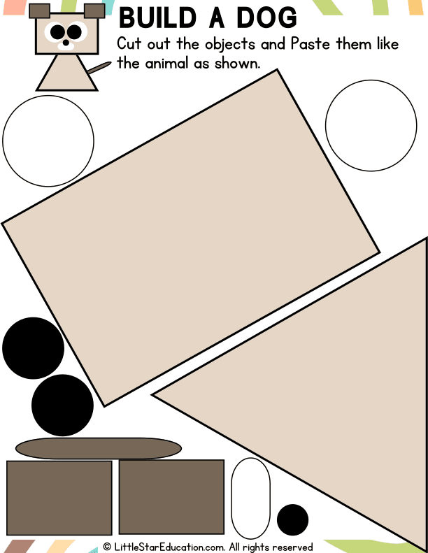 Shape Dog Cut and Paste Craft for Preschool Art Skills