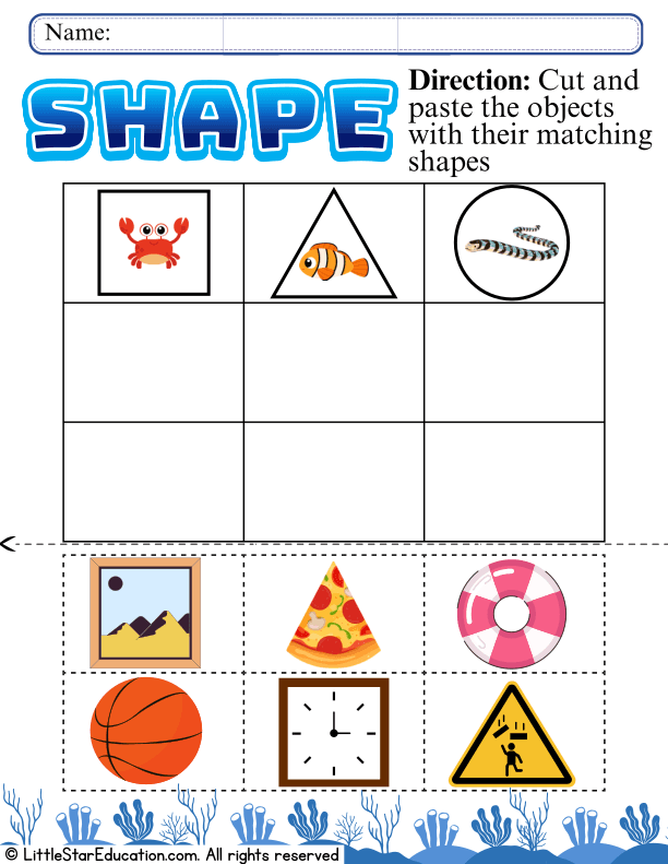Shape Matching Cut and Paste for Preschool and Kindergarten