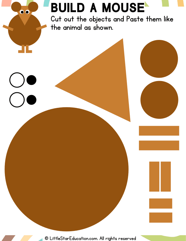 Shape Mouse Art: Cut and Paste Craft for Preschool and Kindergarten